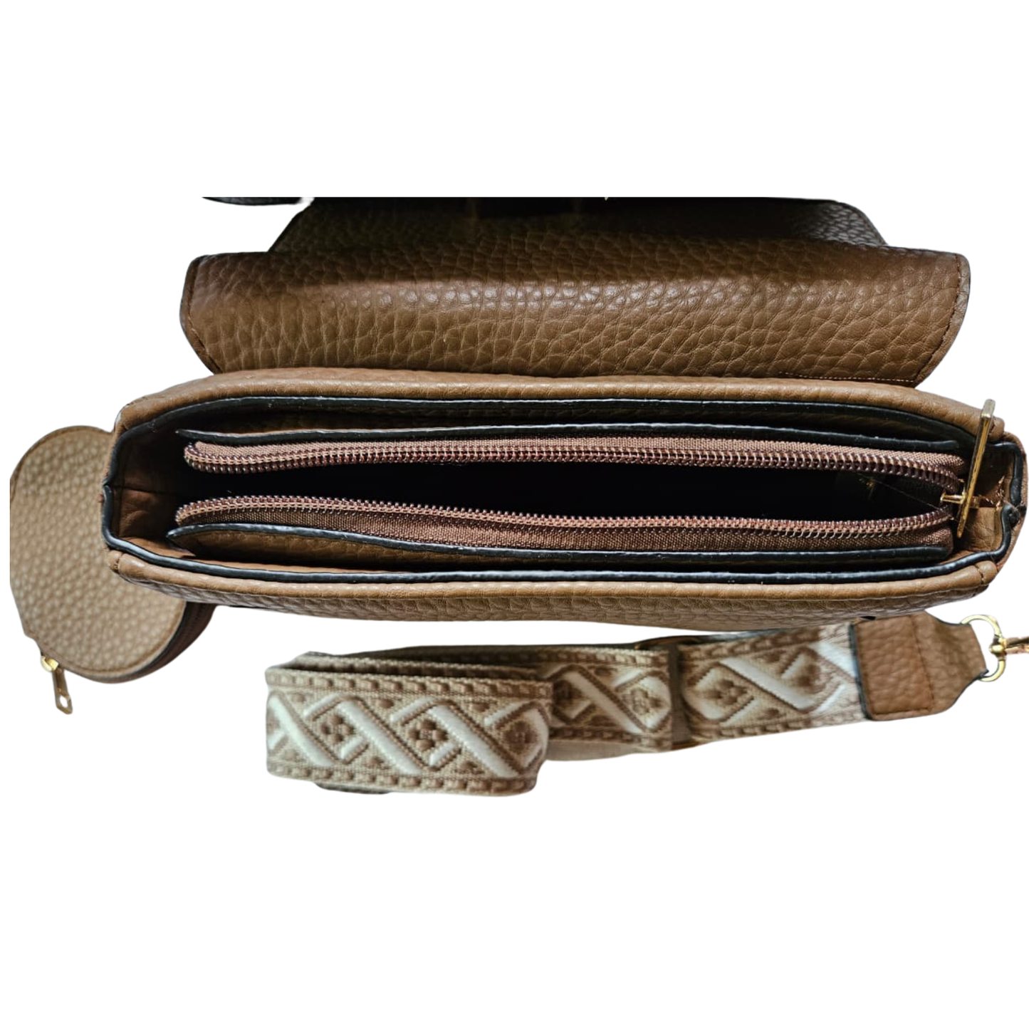 Premium Textured Sling Bag with Mini Pouch