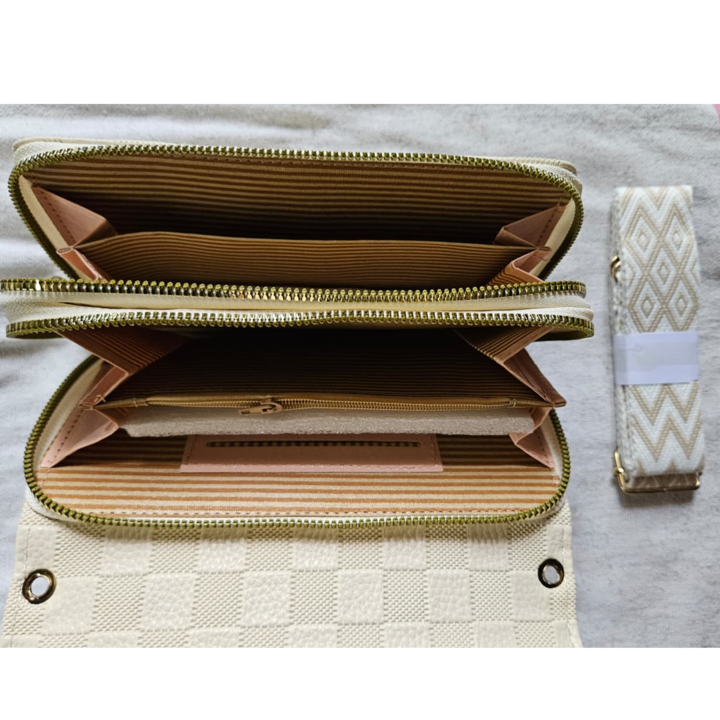Elegant Checkered Wallet Sling
