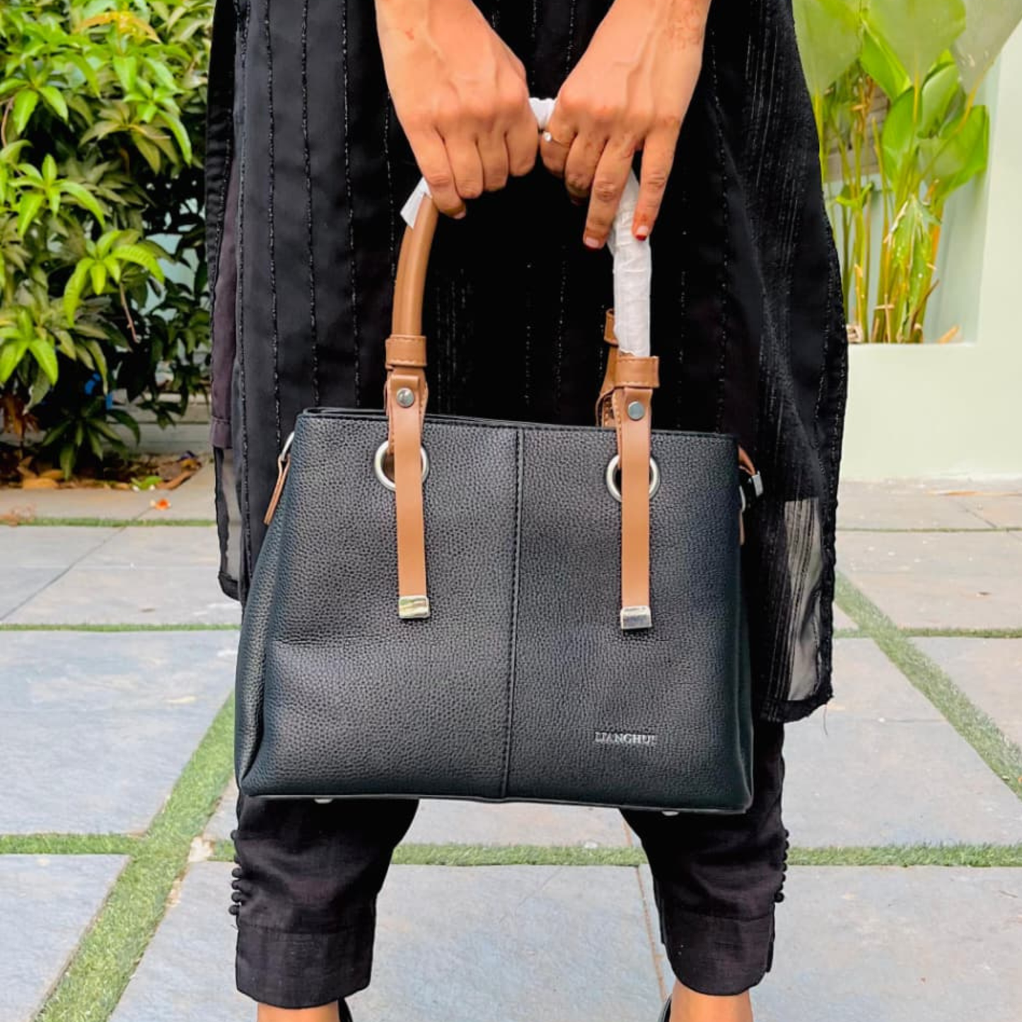Dual Tone Premium Handbag with Sling